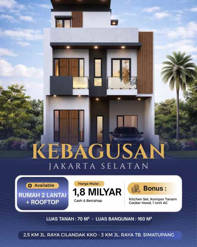 rumah rooftop di kebagusan jagakarsa jakarta selatan