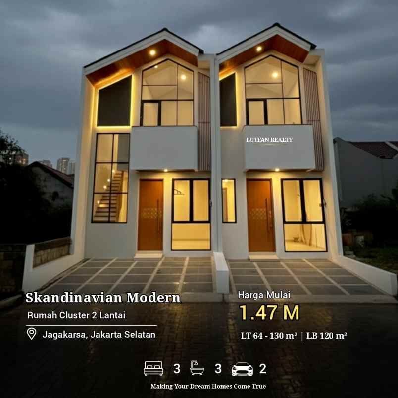 rumah skandinavian dalam cluster dekat tol brigift