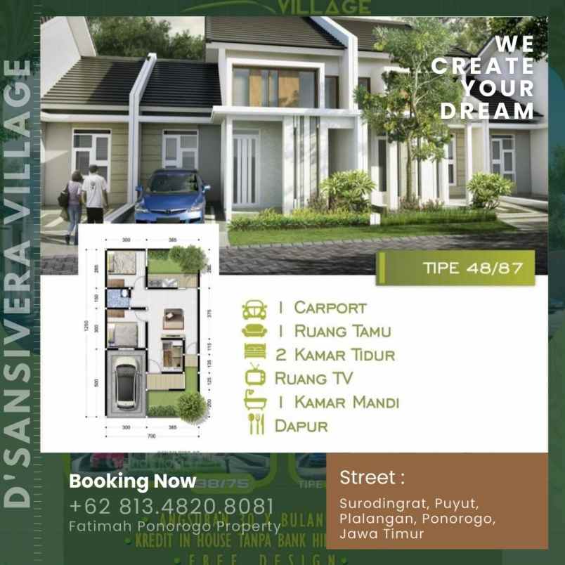 rumah syariah minimalis 1lantai ponorogo