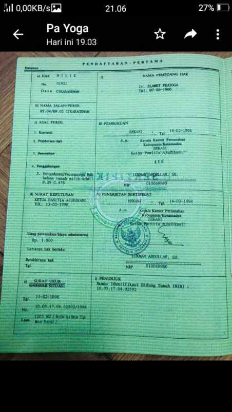 tanah jalan raya cikaregaman