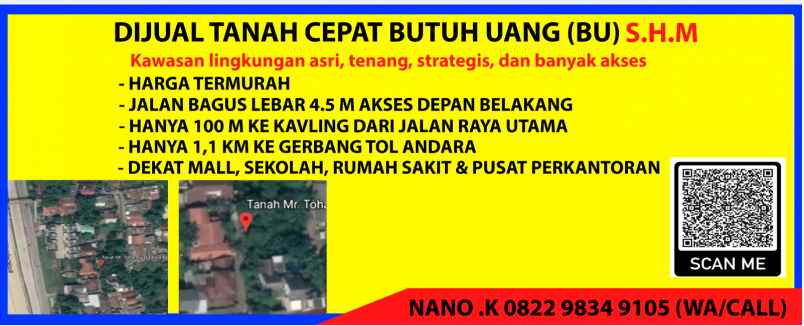 tanah jl andara dalam blok no