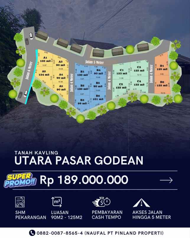 tanah kavling mulai 189juta dekat jalan godean seyegan