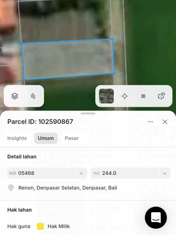 dijual 2 45 are jl tukad badung renon denpasar