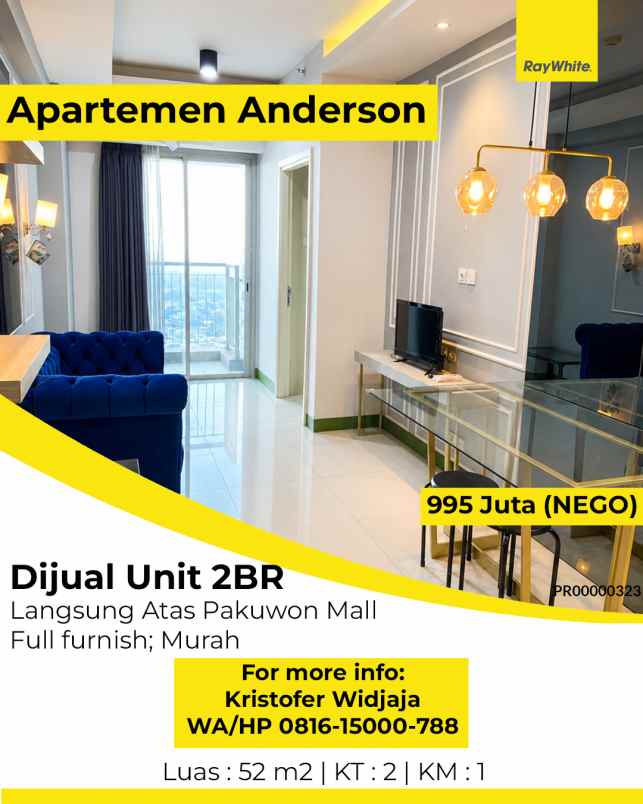 dijual apartemen anderson tower pakuwon indah
