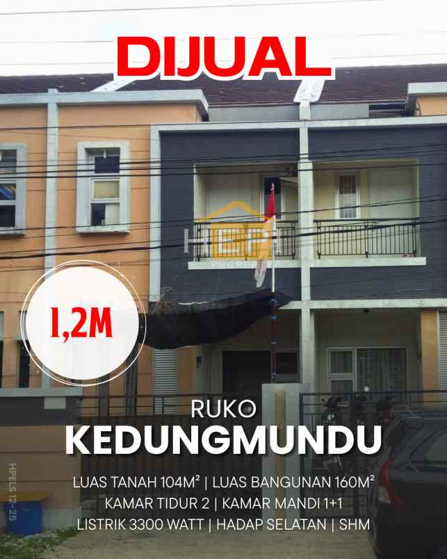 dijual ruko 2 lantai di kedungmundu semarang