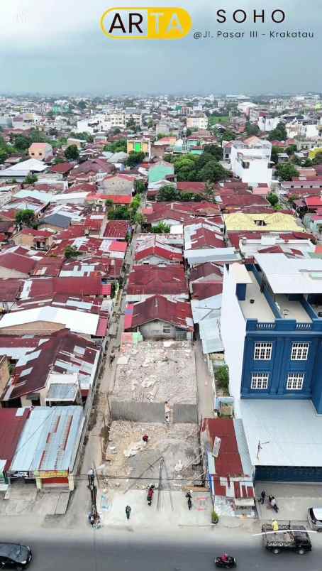 dijual ruko gudang kantor jalan pasar 3 krakatau