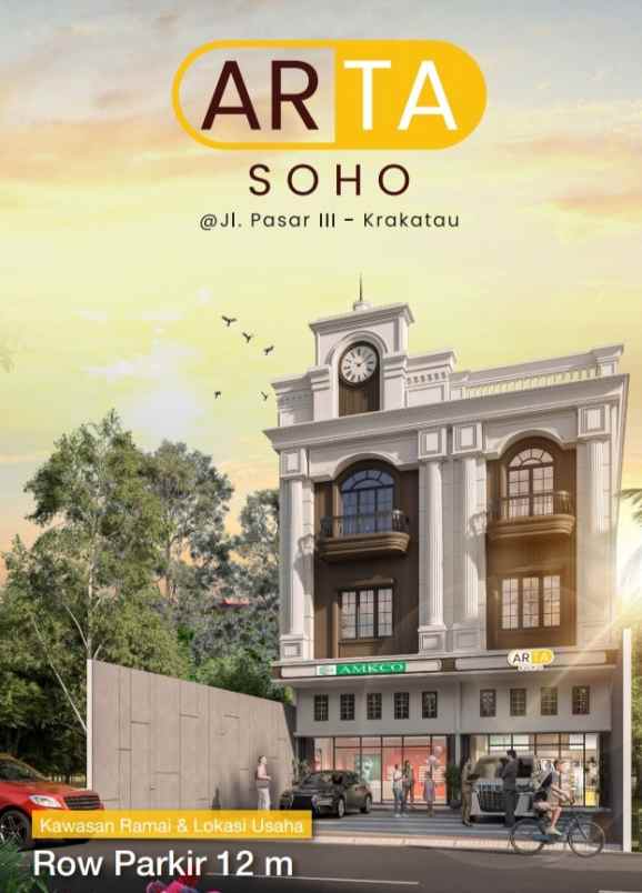 dijual ruko gudang kantor jalan pasar 3 krakatau