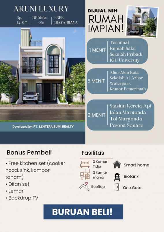dijual rumah cilodong depok
