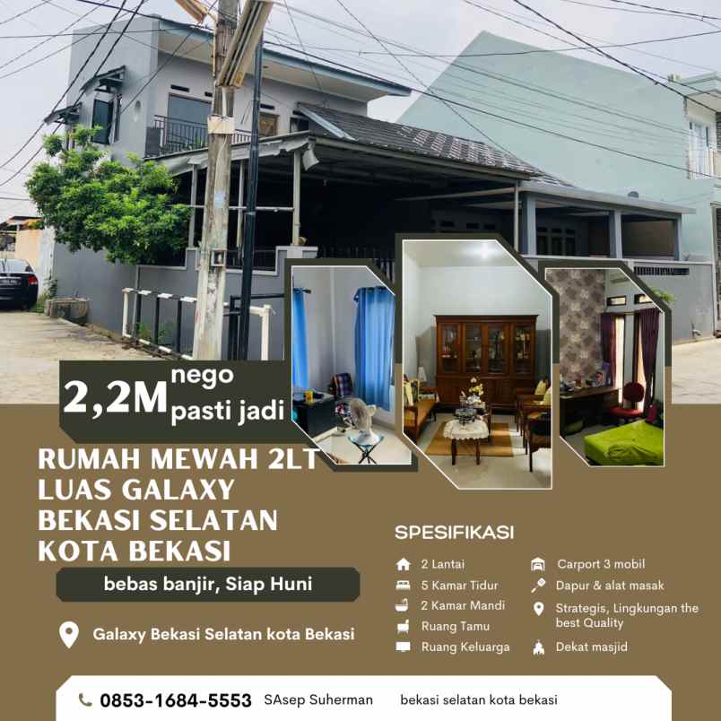 dijual rumah galaxy bekasi selatan kota
