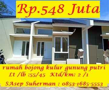 dijual rumah gunung putri bojong kulur