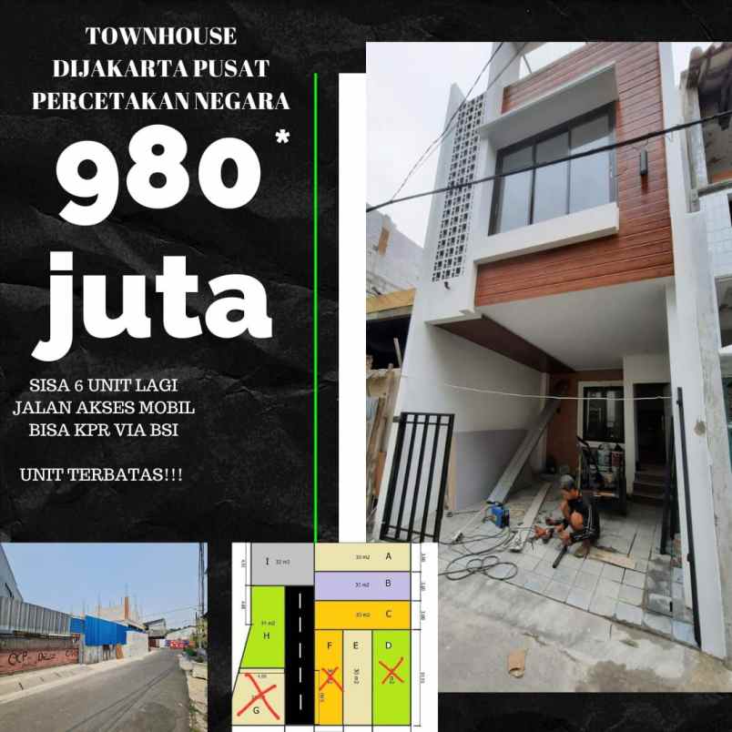 dijual rumah jl johar baru