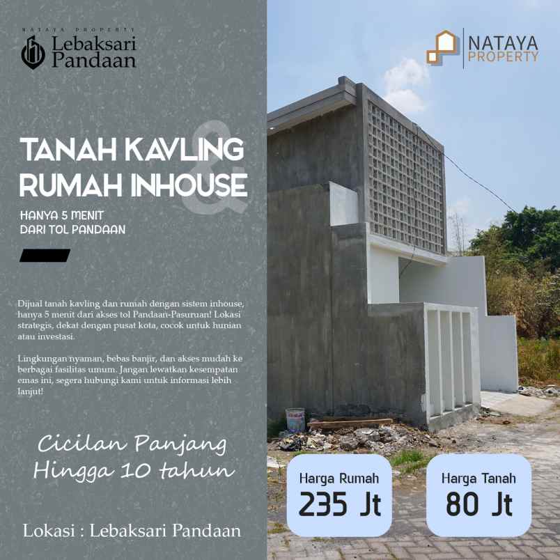 dijual rumah lebaksari pandaan