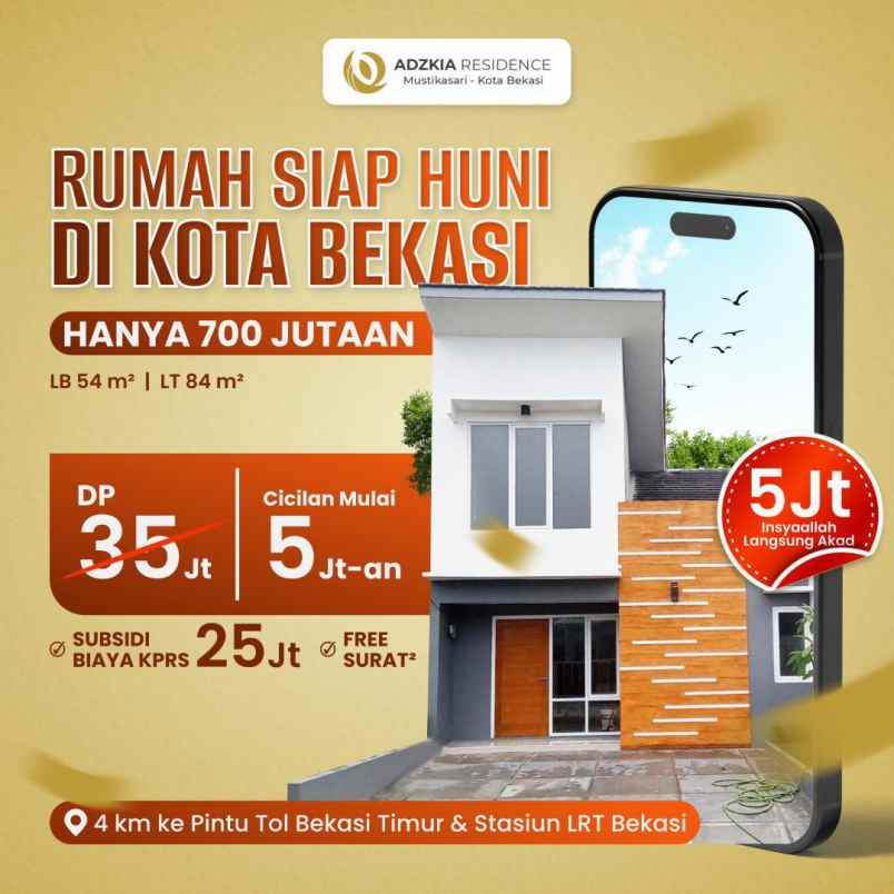 dijual rumah mustikajaya