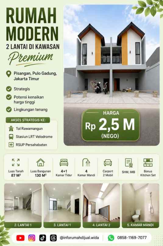 dijual rumah pisangan