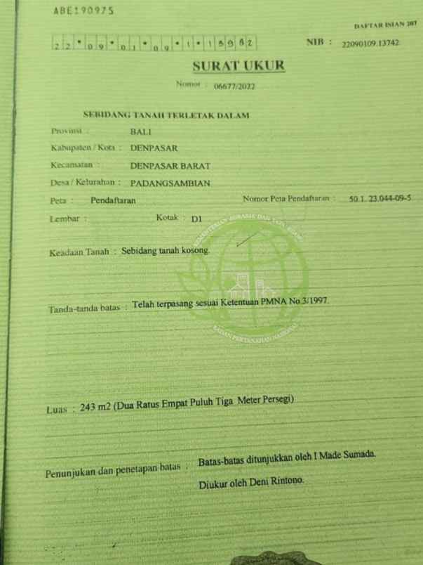 dijual tanah belakang poltabes