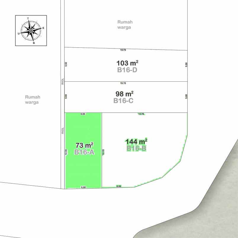 dijual tanah jalan bsj raya sindang