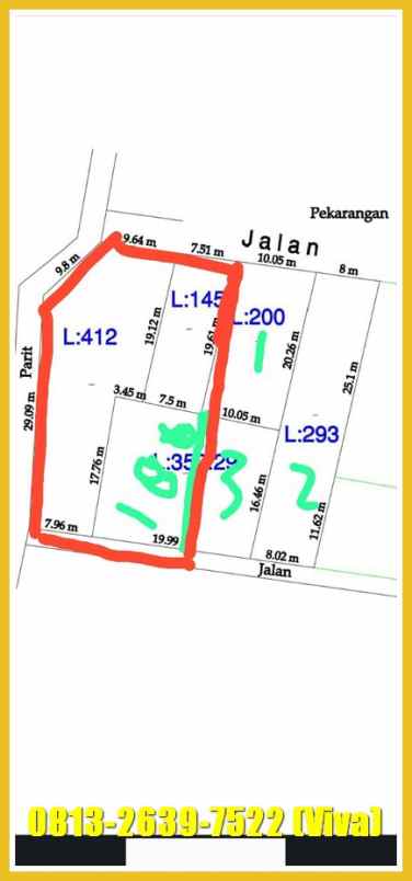 dijual tanah jl kayen raya