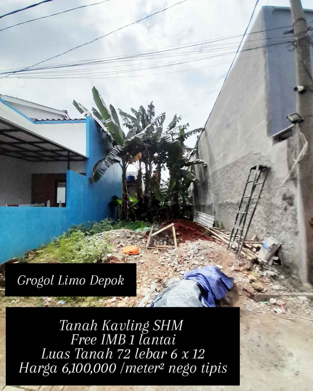 dijual tanah jl pulo mangga limo depok