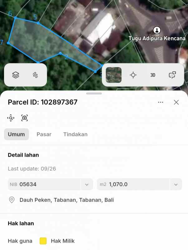 dijual tanah jl raya denpasar gilimanuk
