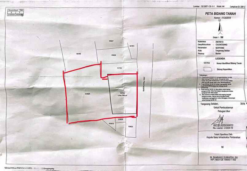 dijual tanah jl raya serpong