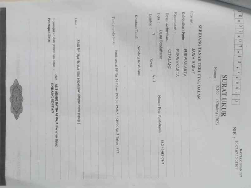 dijual tanah jln raya kolonel rahmat kp