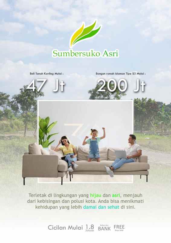 dijual tanah kemuning sumbersuko kec
