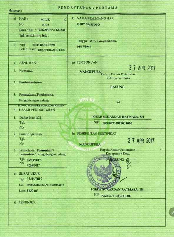 dijual tanah pantai batu beliq