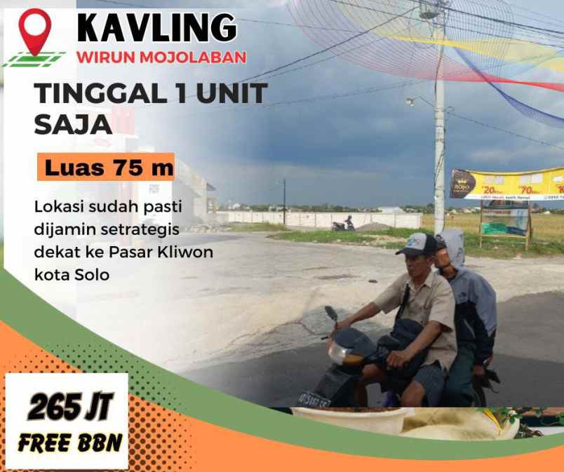 dijual tanah wirun mojolaban sukoharjo