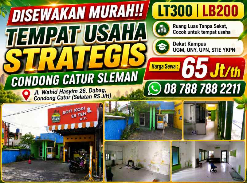disewakan ruko gudang kantor condong catur sleman