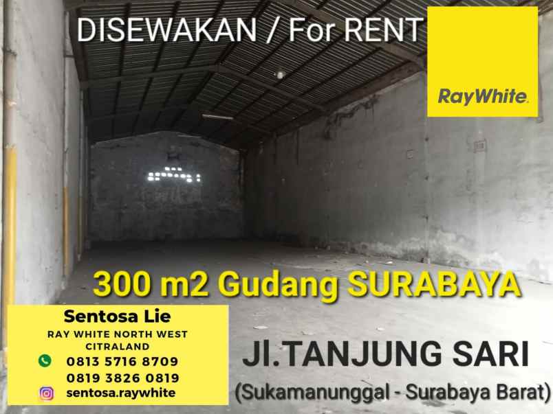 disewakan ruko gudang kantor jalan tanjung sari