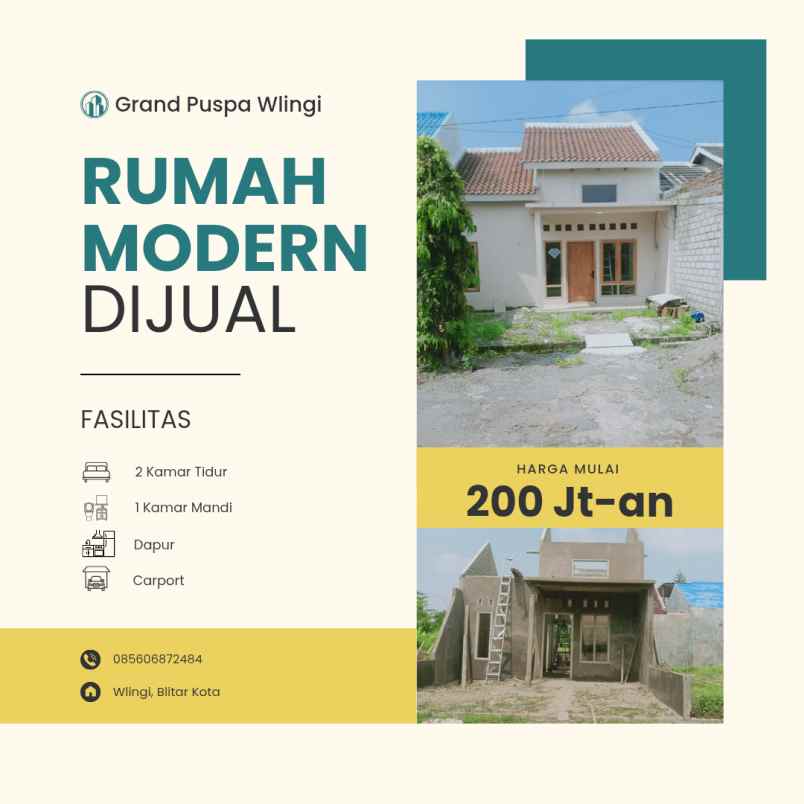 rumah 200jt an blitar kota murah free shm