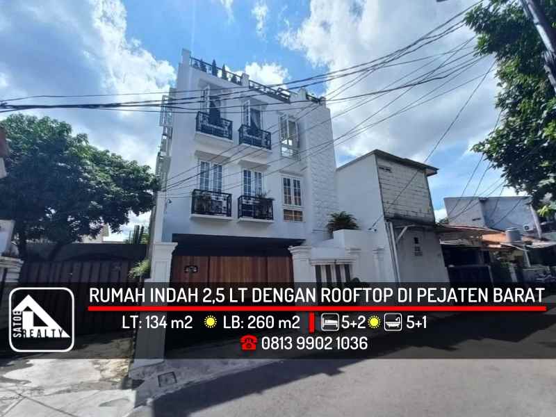 rumah cantik 2 5 lantai di pejaten barat pasar minggu