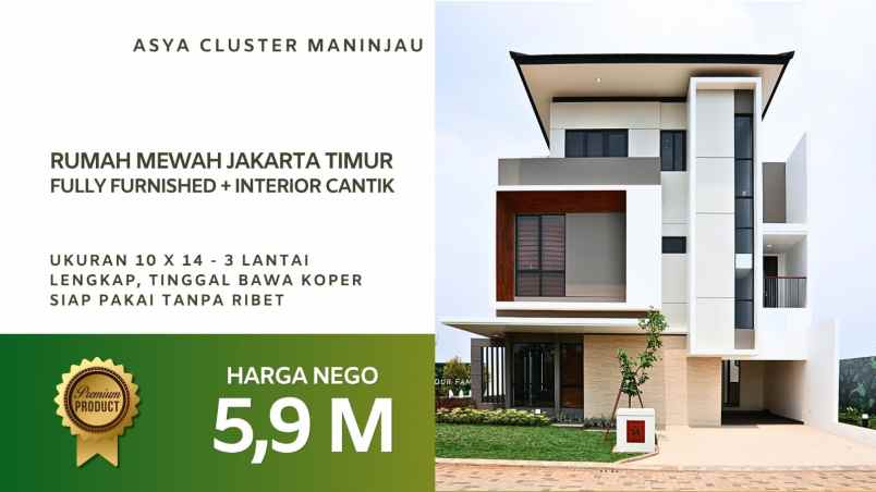rumah full furnished mewah jakarta timur