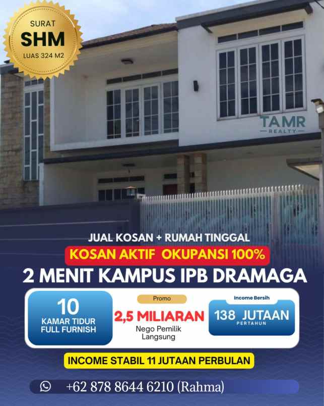 rumah kos 3 menit ke ipb dramaga bogor full terisi