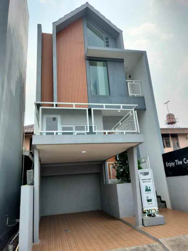 rumah mewah scandinavian pinggir jalan kelapa dua