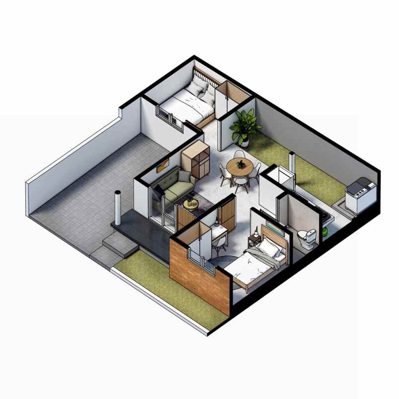 rumah modern 2 kamar tidur dekat polsek sedayu