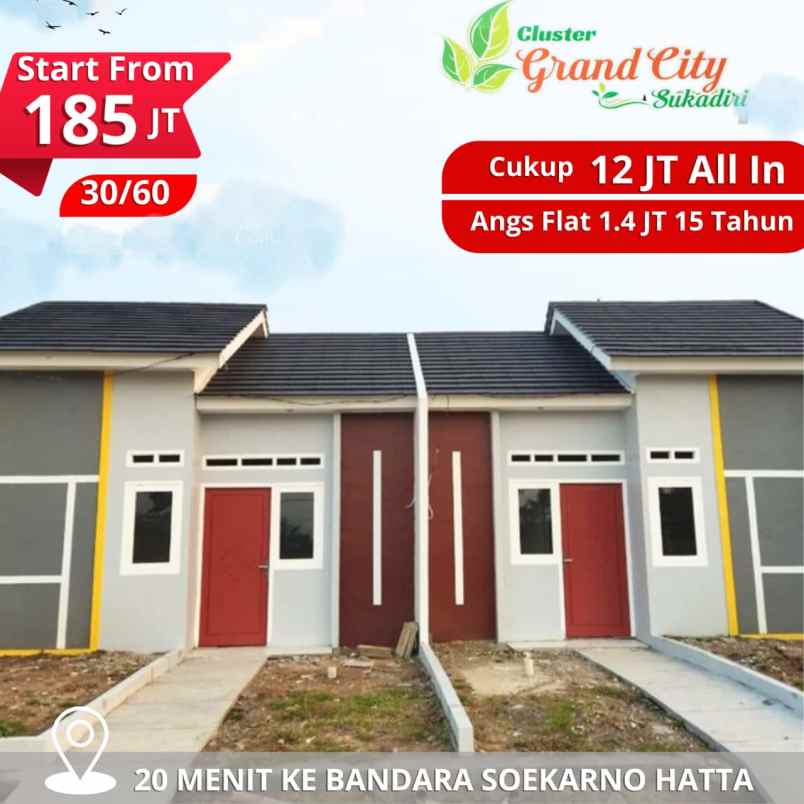 rumah subsidi 2kt 1km dekat sooetta
