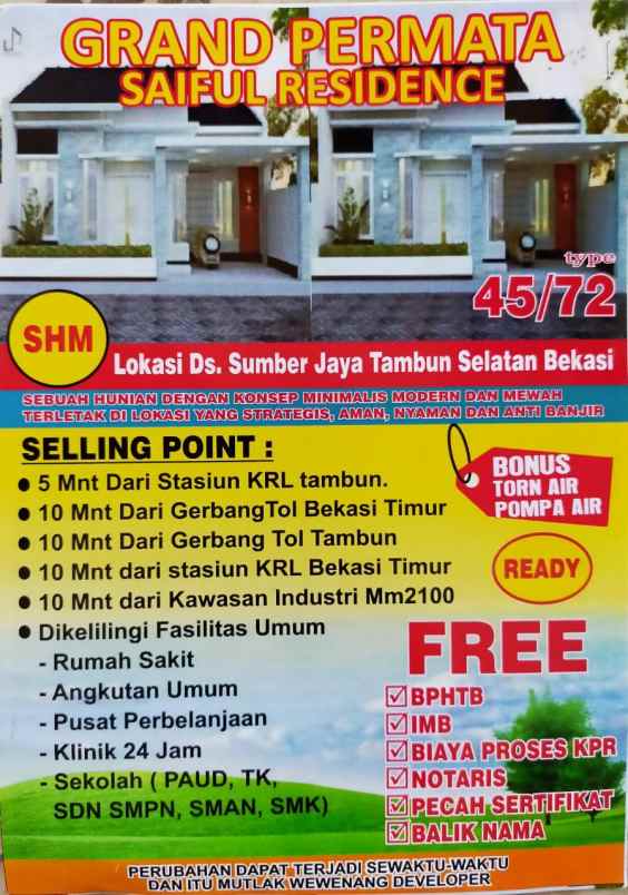 rumah sumber jaya tambun selatan