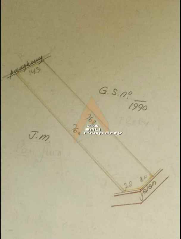 tanah 900m2 dekat pantai dan view sawah di kelating