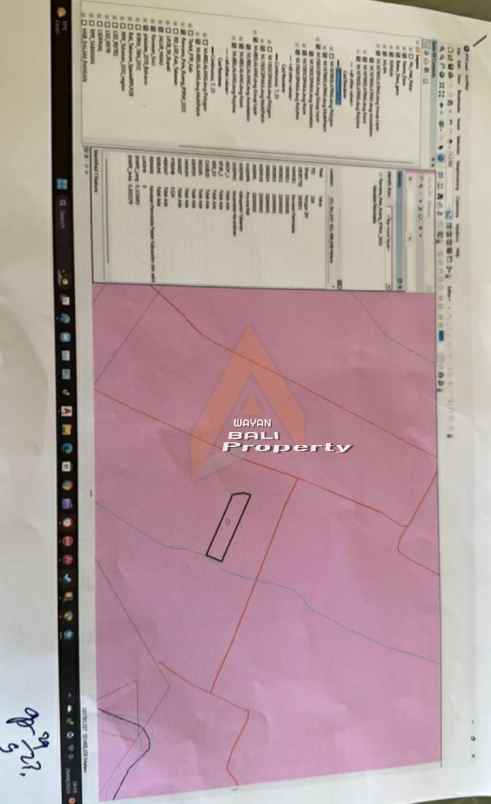 tanah 900m2 dekat pantai dan view sawah di kelating