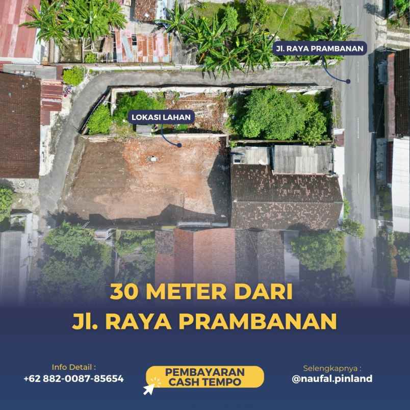 tanah kavling dekat candi prambanan 1 65jt per meter
