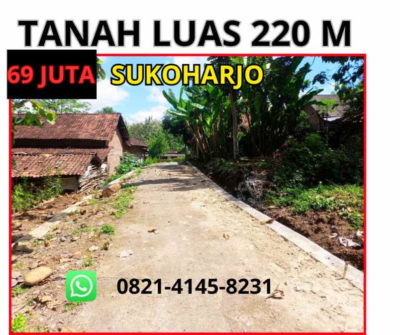 tanah murah dijual disukoharjo