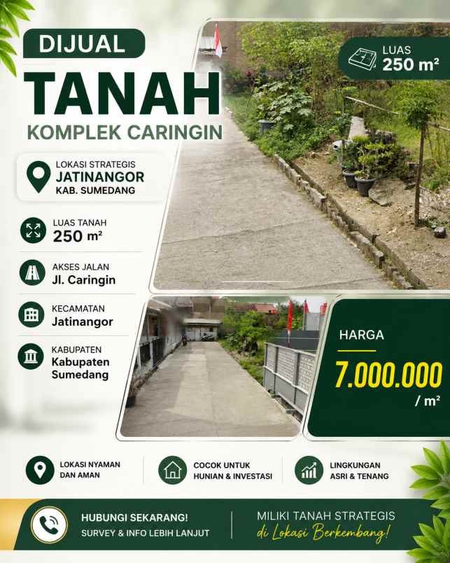 tanah siap bangun di komplek caringin nego