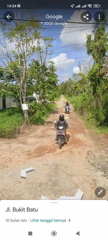 tanah siap bangun jalan bukit batu pal 5