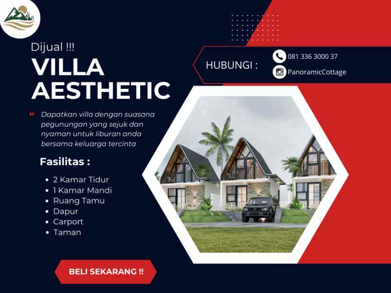 villa trawas view pegunungan