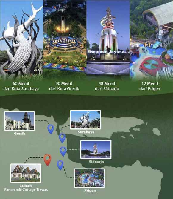 villa trawas view pegunungan