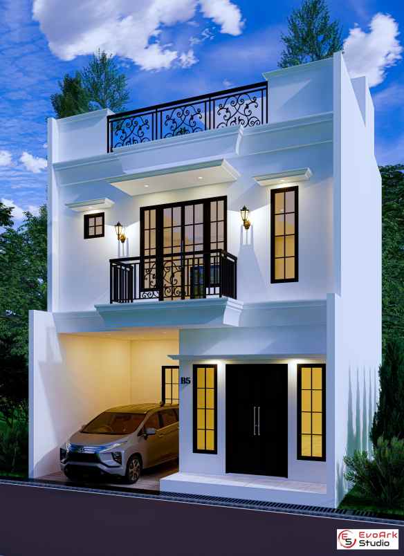 cluster rumah clasik modern 2 5 lantai rooftop