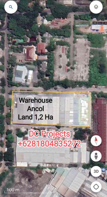 dijual ruko gudang kantor jl ancol barat