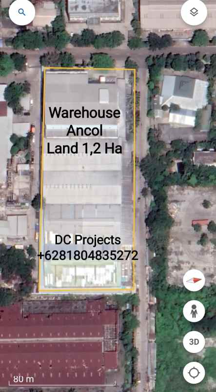 dijual ruko gudang kantor jl ancol barat