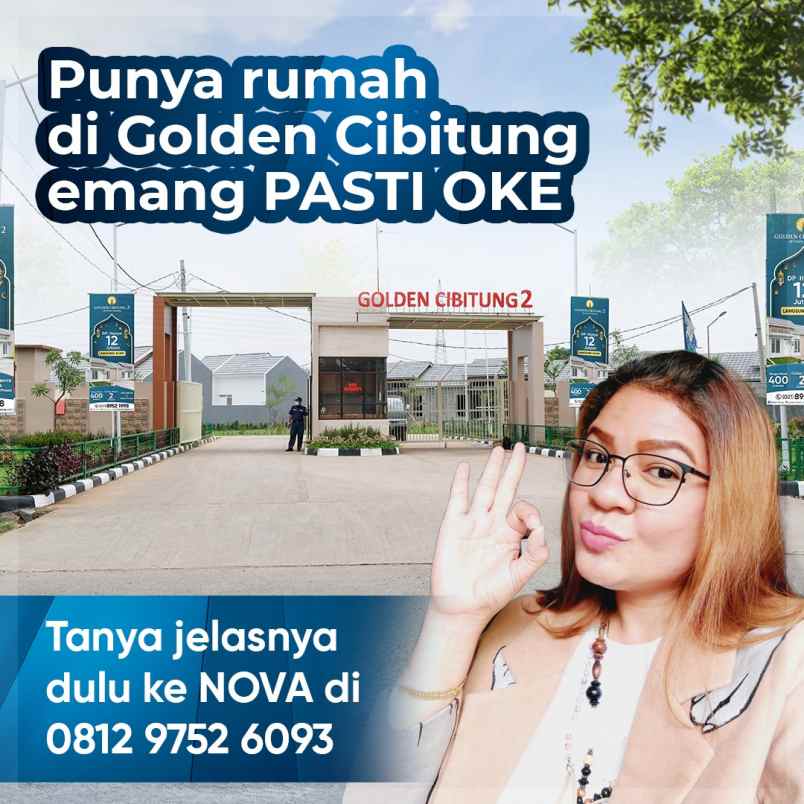 dijual rumah cluster golden cibitung jl